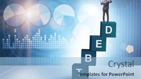  Presentation with loan - Presentation design with debt-and-loan-concept background and a light blue colored foreground