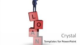  Presentation with loan - Slide deck featuring debt-and-loan-concept background and a white colored foreground