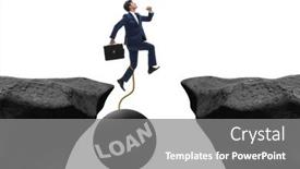  Presentation with loan - Presentation theme having debt-and-loan-concept background and a gray colored foreground