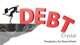  Presentation with loan - Slide set consisting of debt-and-loan-concept and a white colored foreground