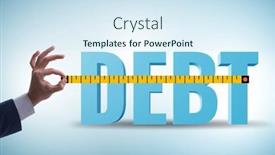  Presentation with assessment - Presentation theme featuring debt-assessment-concept-with-businessman background and a sky blue colored foreground