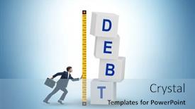  Presentation with assessment - Presentation design enhanced with debt-assessment-concept-with-businessman background and a  colored foreground