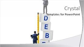  Presentation with assessment - Slides with debt-assessment-concept-with-businessman background and a  colored foreground