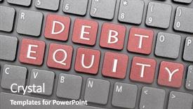  Presentation with equity - Slide set consisting of debt equity on keyboard background and a gray colored foreground