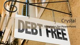  Presentation with debt free - Beautiful slide deck featuring debt free backdrop and a coral colored foreground