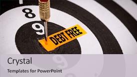  Presentation with debt free - Beautiful PPT theme featuring debt free backdrop and a light gray colored foreground
