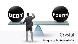  Presentation with financing - Presentation design featuring debt-or-equity-concept and a  colored foreground
