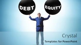  Presentation with financing - Theme enhanced with debt-or-equity-concept and a light blue colored foreground