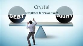  Presentation with financing - Slide set enhanced with debt-or-equity-concept background and a sky blue colored foreground