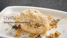  Presentation with dessert - Slide deck consisting of decadent-clair-dessert-topped and a coral colored foreground