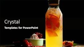  Presentation with citrus - Theme having decanter of fresh citrus cocktail on table background and a wine colored foreground