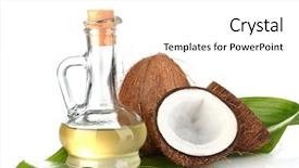 Presentation with coconut oil - PPT theme with decanter with coconut oil background and a white colored foreground