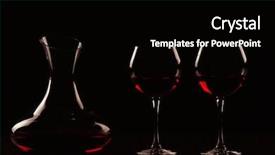  Presentation with wine library - Presentation theme featuring decanter with wine and glasses background and a  colored foreground