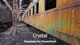  Presentation with abandoned - Amazing PPT layouts having decay - abandoned train carriage backdrop and a dark gray colored foreground