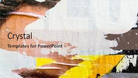  Presentation with posters - Colorful presentation design enhanced with decay - old posters grunge textures backdrop and a lemonade colored foreground