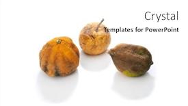  Presentation with fruits - Slide set enhanced with decayed-fruits-isolated-on-white background and a white colored foreground