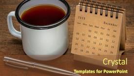  Presentation with december - Cool new presentation theme with december-2020-spiral-desktop-calendar backdrop and a tawny brown colored foreground