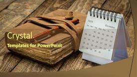  Presentation with bound - PPT layouts enhanced with december-2020-spiral-desktop-calendar background and a tawny brown colored foreground