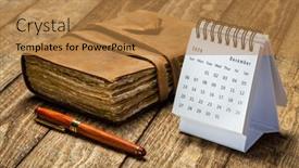  Presentation with wood rustic - Slide deck featuring december-2020-spiral-desktop-calendar background and a coral colored foreground