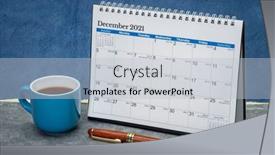  Presentation with december - Slide set with december-2021-spiral-desktop-calendar background and a light blue colored foreground