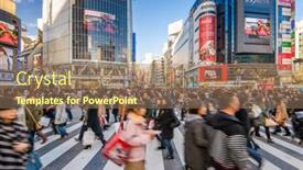  Presentation with shibuya crossing - Presentation having december-24-2012-tokyo-japan background and a coral colored foreground