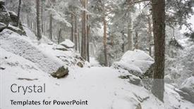  Presentation with december - Slides with december beautiful landscape of snowy pines with fog port of navacerrada in madrid spain port of navacerrada in madrid spain background and a light gray colored foreground