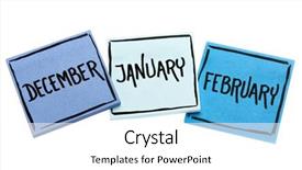  Presentation with december - Beautiful PPT theme featuring december january and february - handwriting backdrop and a  colored foreground