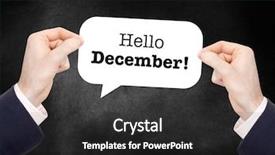  Presentation with december - Beautiful theme featuring december written on a speechbubble backdrop and a dark gray colored foreground