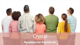  Presentation with diversity women - Colorful theme enhanced with decent - diversity race ethnicity and people backdrop and a coral colored foreground