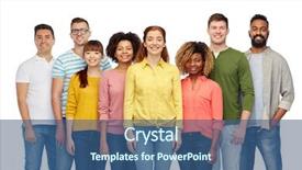  Presentation with diversity women - Beautiful slides featuring decent - diversity race ethnicity and people backdrop and a ocean colored foreground