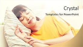  Presentation with teenage girl - Beautiful slide set featuring decent - rest relax and people concept backdrop and a cream colored foreground