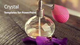  Presentation with perfume - Amazing presentation theme having decent floral - bottle of perfume and flowers backdrop and a  colored foreground