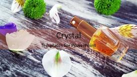  Presentation with perfume - Audience pleasing theme consisting of decent floral - bottle of perfume and flowers backdrop and a  colored foreground