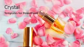  Presentation with rose petal corner frame - Presentation enhanced with decent floral - bottle of perfume and rose background and a lemonade colored foreground