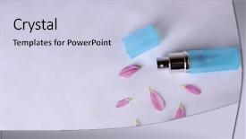  Presentation with perfume - Audience pleasing slide set consisting of decent floral - bottle of perfume and rose backdrop and a lemonade colored foreground