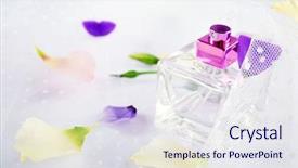  Presentation with rose petal corner frame - Amazing theme having decent floral - bottle of perfume and rose backdrop and a  colored foreground