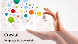  Presentation with colorful hands - PPT theme with decent floral - close up of woman hands background and a  colored foreground