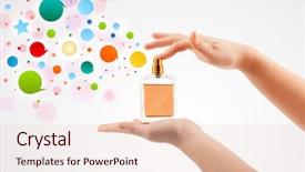  Presentation with colorful hands - Beautiful PPT theme featuring decent floral - close up of woman hands backdrop and a lemonade colored foreground