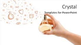  Presentation with out line of glass bottle - Presentation theme with decent floral - colored sketches coming background and a  colored foreground