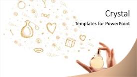  Presentation with out line of glass bottle - Amazing slide deck having decent floral - colored sketches coming backdrop and a  colored foreground