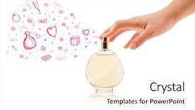  Presentation with out line of glass bottle - Beautiful presentation theme featuring crop shot of child picking colored pencil from heap of stationery on desk backdrop and a tawny brown colored foreground