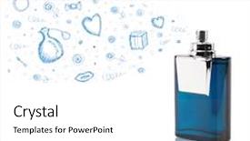  Presentation with out line of glass bottle - Slide deck with decent floral - colored sketches coming background and a  colored foreground