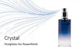  Presentation with perfume - Presentation design consisting of decent floral - perfume bottle spraying colored lines background and a  colored foreground