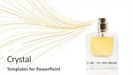  Presentation with out line of glass bottle - PPT layouts consisting of decent floral - perfume bottle spraying colored lines background and a  colored foreground
