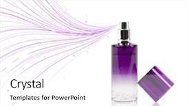  Presentation with perfume - Presentation design enhanced with decent floral - perfume bottle spraying colored lines background and a white colored foreground