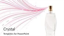  Presentation with out line of glass bottle - Cool new slide set with decent floral - perfume bottle spraying colored lines backdrop and a  colored foreground