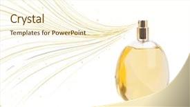  Presentation with perfume - Presentation enhanced with decent floral - perfume bottle spraying colored lines background and a cream colored foreground