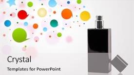  Presentation with perfume - Cool new presentation theme with decent floral - perfume bottle spraying colorful bubbles backdrop and a  colored foreground