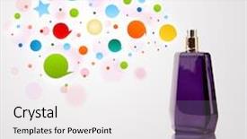  Presentation with iv infusion iv bottle - Amazing theme having decent floral - perfume bottle spraying colorful bubbles backdrop and a  colored foreground