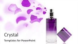  Presentation with perfume - Cool new PPT layouts with decent floral - perfume bottle spraying colorful rose backdrop and a  colored foreground
